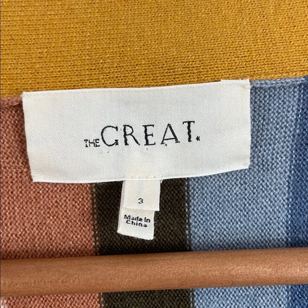 The GREAT. The Boxy Varsity Striped Cardigan Sweater Large - Picture 5 of 10